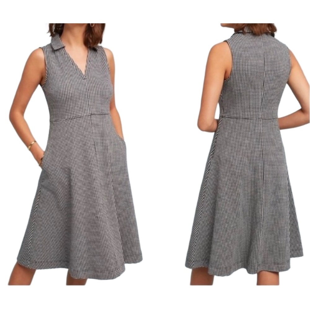 Anthropologie Maeve Gingham Collared Dress